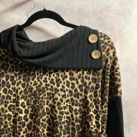 CHEETAH LEOPARD Print Sweater Dress by Robert Louis NEW Womens Medium - Picture 14 of 16